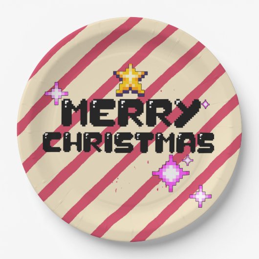 ミキティエスクリストマスゲームヴィンテージパパ小妖精や小人サンタクラウス ペーパープレート (正面)