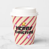 ミキティエスクリストマスゲームヴィンテージパパ小妖精や小人サンタクラウス 紙コップ (正面)