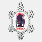 ミキティエス魔女の魔法の聖なるクリスマスの夜サンタ スノーフレークピューターオーナメント (右)