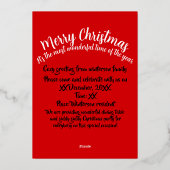 ミキティエズのホリデーシーズン - クリスマスの七面鳥の食事 箔シーズンカード (裏面)