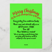 ミキティエズのホリデーシーズン - クリスマスの七面鳥の食事 箔シーズンカード (裏面)