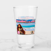 ミキティエズタイランドココナッツビーチロータスピンクホワイト タンブラーグラス (正面)