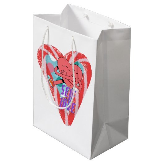 ミキティエズピンクハートセルフロヴ6月gemini ミディアムペーパーバッグ (裏面アングル)