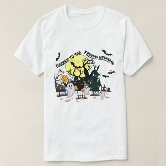 ミキティーズがハロウィンウィークエンドのドラキュラ城を応援 Tシャツ (デザイン正面)