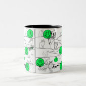 ミキティーズの夏の猫パーティービーチ ツートーンマグカップ (中央)