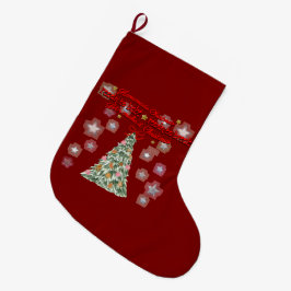 ミキティーズの田舎風クリスマス ビンテージ風でおこもり感満載 ラージクリスマスストッキング