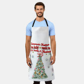 ミキティーズの田舎風クリスマス ビンテージ風コージファームハウス エプロン (着用した状態)