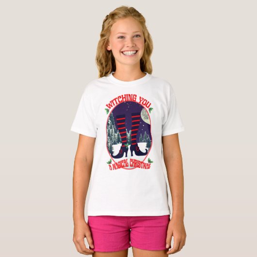 ミキティーズの魔女の魔法の聖なるクリスマスナイトサンタ Tシャツ (正面フル)