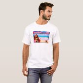 ミキティーズ タイ ココナッツ ビーチ 蓮 ピンク 白 Tシャツ (正面フル)