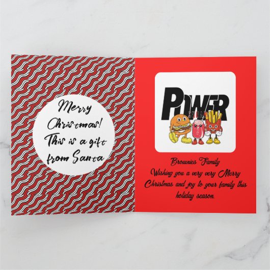 ミキテズレッドホワイトキャニキンスクライストマスパターン カード (内部)