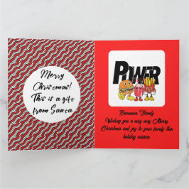 ミキテズレッドホワイトキャニキンスクライストマスパターン カード