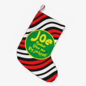 ミキテズレッドホワイトキャニキンスクライストマスパターン スモールクリスマスストッキング (正面 (吊り時))