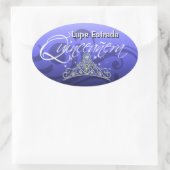 ミキンセアニラきらめくティアラ（蘭）パーティー 楕円形シール (バッグ)