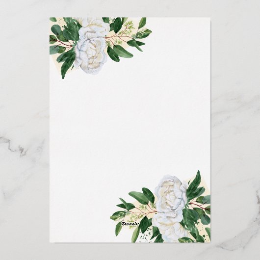 ミクインエメラルドグリーンプリンセスキンセアニェラ金ゴールド 箔招待状 (裏面)