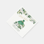 ミクインエメラルドグリーンホワイトピーニーキンセアニェラI スタンダードカクテルナプキン (角)