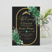 ミクインエメラルドグリーン花15誕生日 招待状 (スタンド正面)