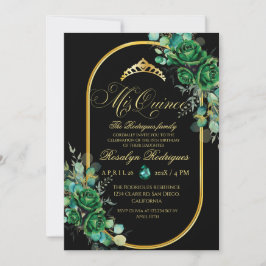 ミクインエメラルドグリーン花15誕生日 招待状