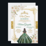 ミクインスエメラルドグリーン&ホワイトフローラ誕生日 招待状<br><div class="desc">Mis Quince Emerald Green & Whiteフローラ誕生日キンセアニェラ招待状Mis Quince Anos,  15誕生日, </div>