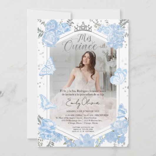 ミクインスフォト招待状スペインのダスティブルー 招待状 (正面)