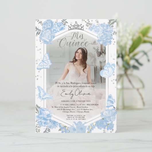 ミクインスフォト招待状スペインのダスティブルー 招待状 (スタンド正面)