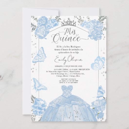 ミクインスフォト招待状スペインのダスティブルー 招待状 (正面)