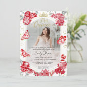 ミクインスフォト招待状スペインのレッドフローラ 招待状 (スタンド正面)