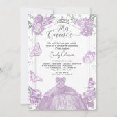 ミクインスフォト招待状ラベンダーフローラシルバー 招待状 (正面)