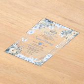 ミクインズダスティーブルーブル&シルバーフローラキンセアニラ アクリル招待状 (レイダウン)