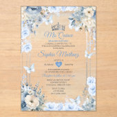 ミクインズダスティーブルーブル&シルバーフローラキンセアニラ アクリル招待状 (正面)