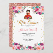 ミクインズピンク金ゴールドフローラ招待 招待状 (正面/裏面)