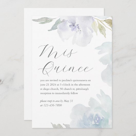 ミクインズフローラ15年誕生日キンセアニラ 招待状 (正面/裏面)