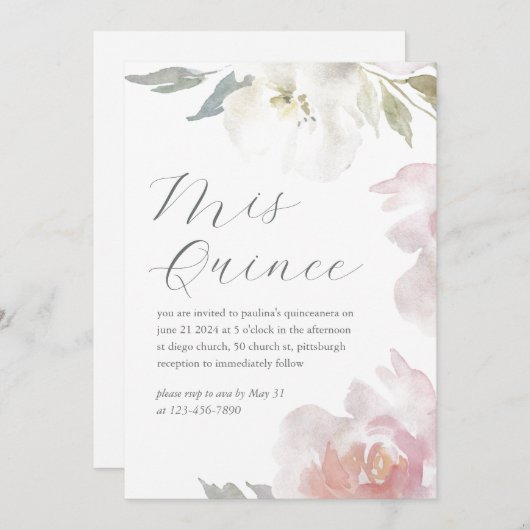 ミクインズフローラ15年誕生日キンセアニラ 招待状 (正面/裏面)