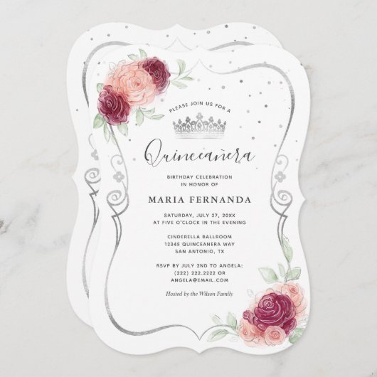 ミクインズブルゴーニュ赤面アンドシルバーキンセアニェラ 招待状 (正面/裏面)