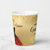 ミクインズ金ゴールドグリッターブルガンディドレスキンセアニェラ 紙コップ (左)