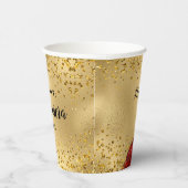 ミクインズ金ゴールドグリッターブルガンディドレスキンセアニェラ 紙コップ (右)