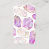 ミクスチッククリスタルホワイトピンク&金ゴールド名刺 名刺 (裏面)