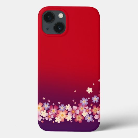 ミクスト桜ブラウズキモノスタイルレッド&パープル Case-Mate iPhoneケース (裏面)