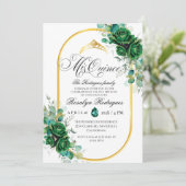 ミクリンエレガントエメラルドグリーン15誕生日 招待状 (スタンド正面)