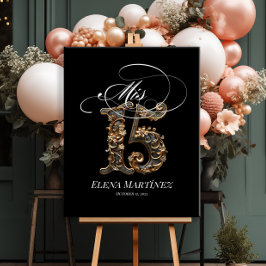 ミクリンキンセアニェラ金ゴールドデザインウェルカムサイン ポスター