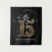 ミクリンキンセアニェラ金ゴールドデザイン背景 タペストリー (正面)