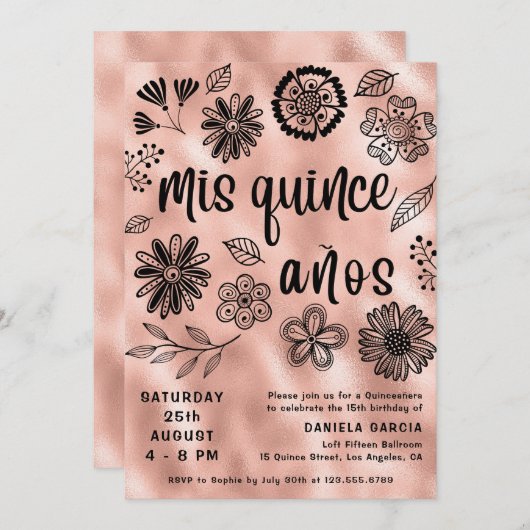 ミクリンスアニオスバラ金ゴールドフローラキンセアニラ 招待状 (正面/裏面)