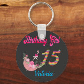 ミクリンスアニョカラフル誕生日ガールカスタム キーホルダー (正面)