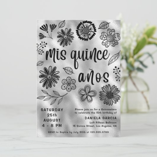 ミクリンスアニョスシルバーモダンフローラキンセアニラ 招待状 (スタンド正面)