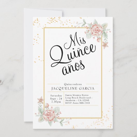 ミクリンスアノスピンクフローラキンセアニラ招待状 招待状 (正面)