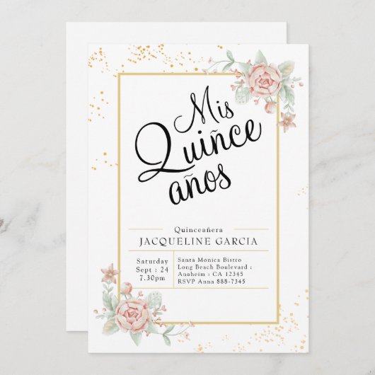 ミクリンスアノスピンクフローラキンセアニラ招待状 招待状 (正面/裏面)