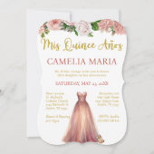 ミクリンスアノスピンク金ゴールド誕生日招待状 招待状 (正面)