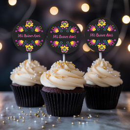 ミクリンスアノスブラックピンクイエローメキシコフェスタ ラウンドシール