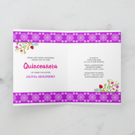 ミクリンスアノスブラックメキシコフィエスタキンセアニェラ 招待状 (内部)