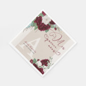 ミクリンスアノスブルゴーニュアイボリーモノグラムのフローラ スタンダードランチョンナプキン (角)