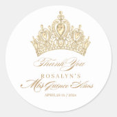 ミクリンスアノスホワイト金ゴールドティアラエレガントステッカー ラウンドシール (正面)